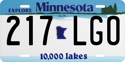 MN license plate 217LGO
