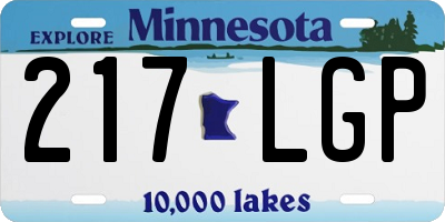 MN license plate 217LGP