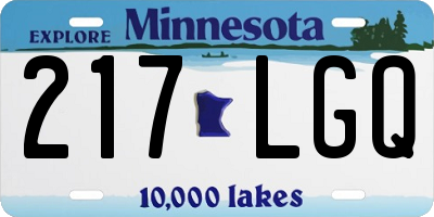 MN license plate 217LGQ