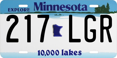 MN license plate 217LGR