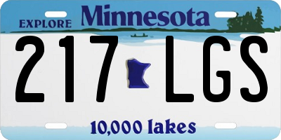 MN license plate 217LGS