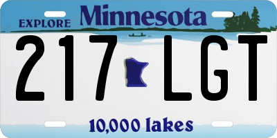 MN license plate 217LGT