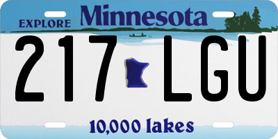 MN license plate 217LGU