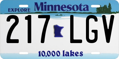 MN license plate 217LGV