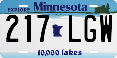 MN license plate 217LGW