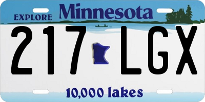 MN license plate 217LGX