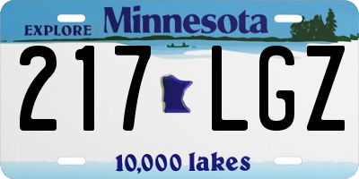 MN license plate 217LGZ
