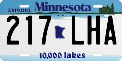 MN license plate 217LHA