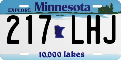 MN license plate 217LHJ