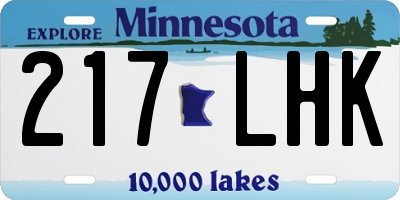 MN license plate 217LHK