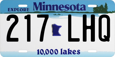 MN license plate 217LHQ