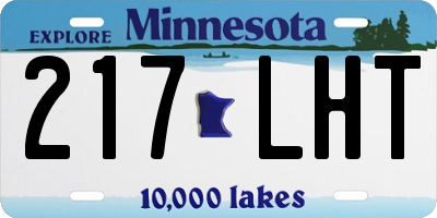 MN license plate 217LHT