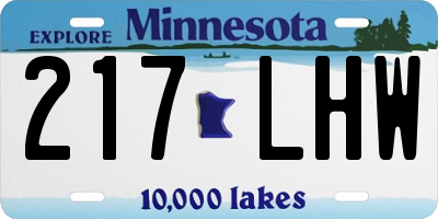 MN license plate 217LHW
