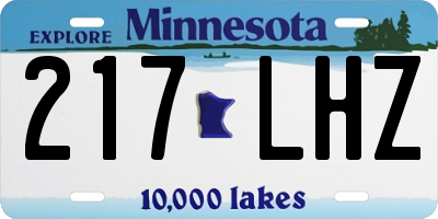 MN license plate 217LHZ