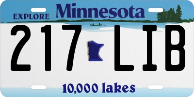 MN license plate 217LIB