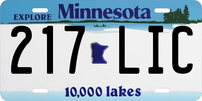 MN license plate 217LIC