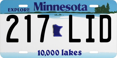 MN license plate 217LID