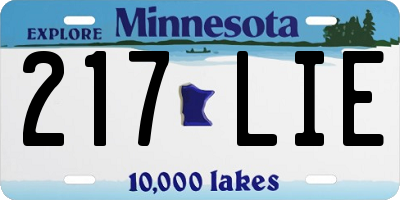 MN license plate 217LIE