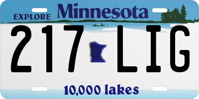 MN license plate 217LIG