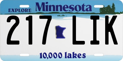 MN license plate 217LIK