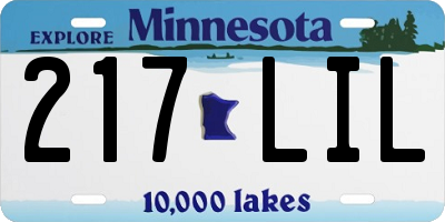 MN license plate 217LIL