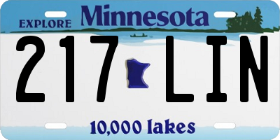 MN license plate 217LIN