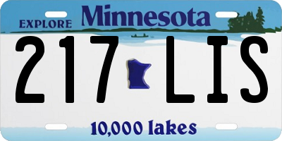 MN license plate 217LIS