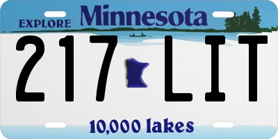 MN license plate 217LIT