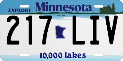 MN license plate 217LIV