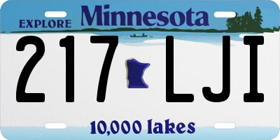 MN license plate 217LJI