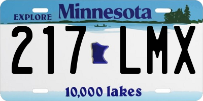 MN license plate 217LMX