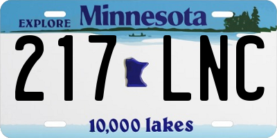 MN license plate 217LNC