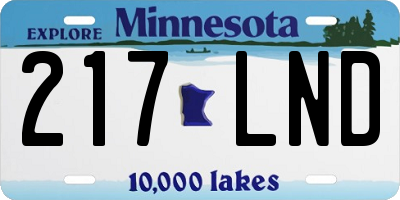 MN license plate 217LND
