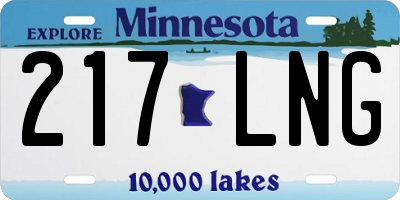 MN license plate 217LNG