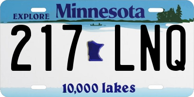 MN license plate 217LNQ