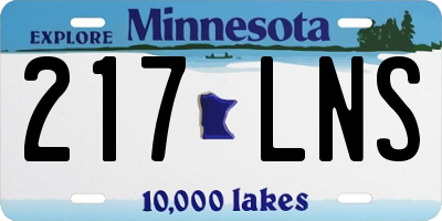 MN license plate 217LNS