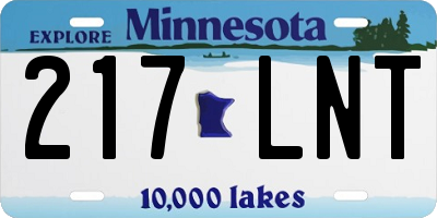 MN license plate 217LNT