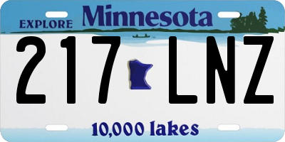 MN license plate 217LNZ