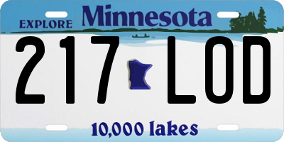 MN license plate 217LOD