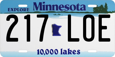 MN license plate 217LOE