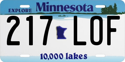 MN license plate 217LOF