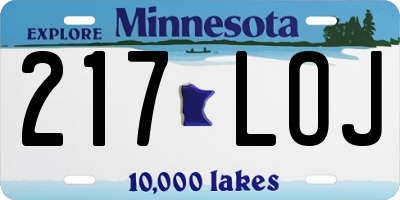 MN license plate 217LOJ