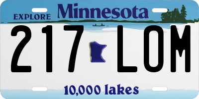 MN license plate 217LOM