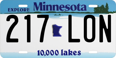 MN license plate 217LON