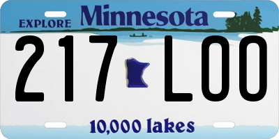MN license plate 217LOO