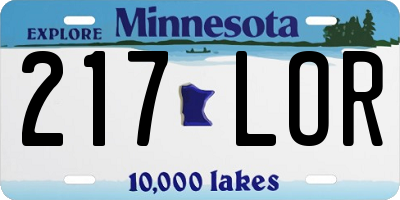 MN license plate 217LOR
