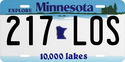 MN license plate 217LOS