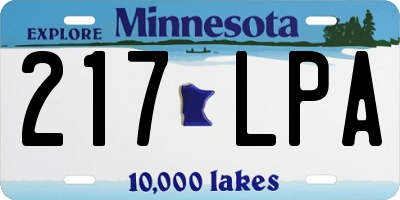 MN license plate 217LPA