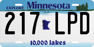 MN license plate 217LPD