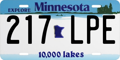 MN license plate 217LPE